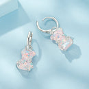 925 Sterling Silver Earrings with Pavé Setting CZ and Resin - 2.8 x 1.1 cm - Women's Fashion-5