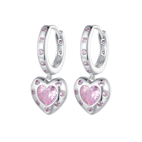 925 Sterling Silver Pavé Setting CZ Earrings for Women