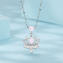 925 Sterling Silver Opal Nanometer Stone Necklace for Women-3