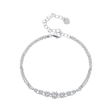 925 Sterling Silver 5MM Moissanite Bracelet for Women