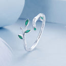 925 Sterling Silver Enamel Waves Ring for Women-3