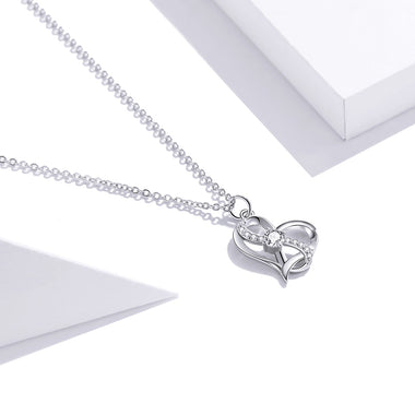 925 Sterling Silver Adjustable CZ Pendant Necklace - 0