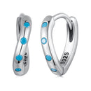 925 Sterling Silver Earrings with Synthetic Turquoise, Oxidized Finish, Size 12*2mm, Women-4