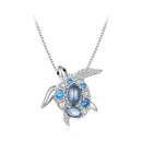 925 Sterling Silver Pendant Necklace with Transparent Glass and Spinel for Women-2