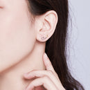 925 Sterling Silver Earrings, 0.6cm, Plated Gold, Plated Platinum for Women-7