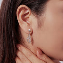 925 Sterling Silver 0.50 Carat Moissanite Earrings with White Gold Plating for Women-8