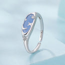 925 Sterling Silver & White Gold Luminous Stone Ring for Women-4