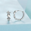 925 Sterling Silver Earrings with Pavé Setting CZ in Oxidized Silver-2