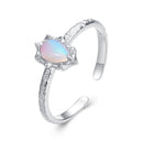925 Sterling Silver & Synthetic Opal Pendant 0.9x0.7cm for Women-1