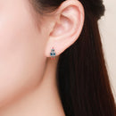 925 Sterling Silver 1.3cm Oxidized Enamel Earrings for Women-5