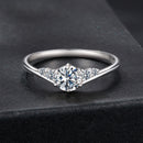 925 Sterling Silver Moissanite 0.15ct Ring Size 7 for Women-3