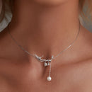 925 Sterling Silver Necklace with Quality Shell Pearl & Platinum Plating, 380mm Length for Women-7