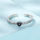 925 Sterling Silver Oxidized CZ Pavé Ring for Women-3
