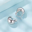 925 Sterling Silver Plated White Gold Earrings 1.4 x 1.0 cm for Women-4