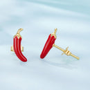 925 Sterling Silver Gold Plated Enamel Earrings for Women-4