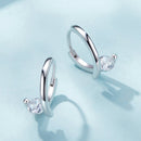 925 Sterling Silver Earrings with Pavé Setting CZ, Platinum Plated, 15x7mm for Women-4