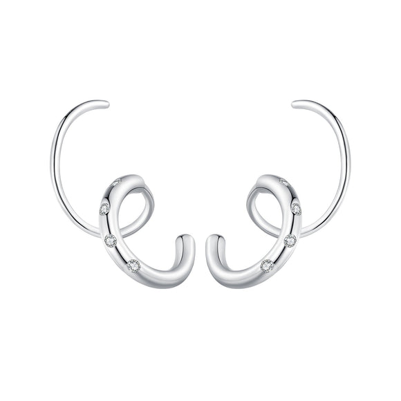925 Sterling Silver CZ Pavé Earrings for Women