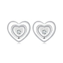 925 Sterling Silver White Gold Plated CZ Earrings-2