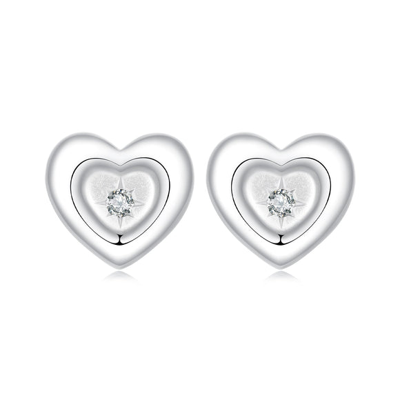 925 Sterling Silver White Gold Plated CZ Earrings