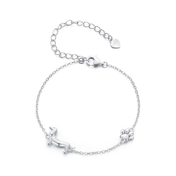 925 Sterling Silver Plated Platinum 150mm+60mm Bracelet for Women