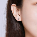 925 Sterling Silver Transparent Glass Earrings-7