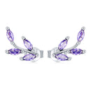 925 Sterling Silver Earrings with CZ and Oxidized Finish - 1.3*0.6cm-3