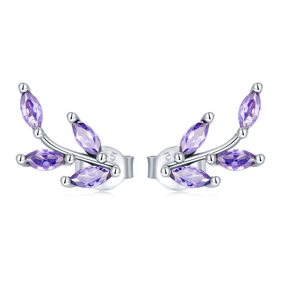 925 Sterling Silver Earrings with CZ and Oxidized Finish - 1.3*0.6cm
