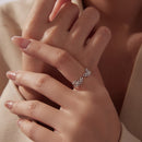 925 Sterling Silver White Gold Plated Ring with Pavé Setting CZ for Women-7