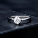 925 Sterling Silver Plated Moissanite Ring Size 6-4