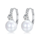 925 Sterling Silver Earrings with Quality Shell Pearl and CZ for Women-2