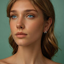 925 Sterling Silver Earrings with Pavé Setting in Oxidized Finish-7