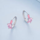 S925 Sterling Silver Enamel Platinum Plated Earrings with 6mm CZ for Women-4