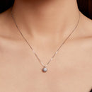 925 Sterling Silver Moissanite & CZ Pavé Necklace - 40+5cm for Women-7