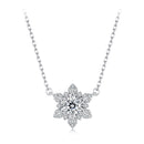 925 Sterling Silver White Gold Plated CZ Necklace 45cm for Women-1