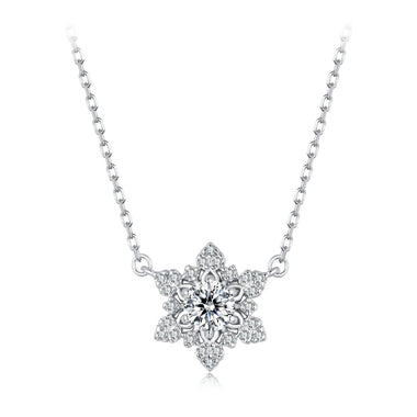 925 Sterling Silver White Gold Plated CZ Necklace 45cm for Women