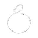 925 Sterling Silver Pave Setting CZ Bracelet with White Gold Plating-1