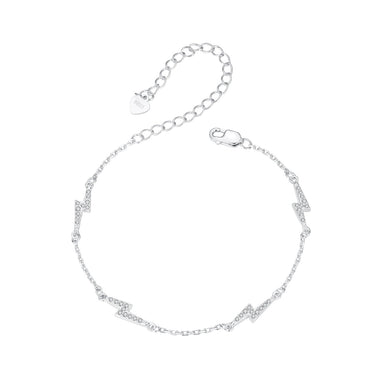 925 Sterling Silver Pave Setting CZ Bracelet with White Gold Plating