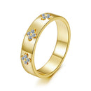 925 Sterling Silver Moissanite Gold Plated Ring for Women, Size 6-3