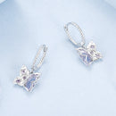 925 Sterling Silver Earrings with Pavé Setting CZ and Transparent Glass for Women-4