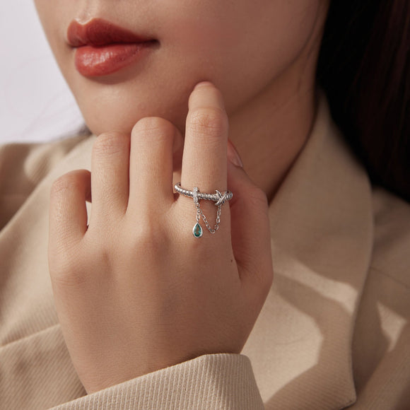 925 Sterling Silver Ring with Pavé Setting and CZ for Women
