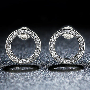 925 Sterling Silver Pavé Setting CZ Earrings