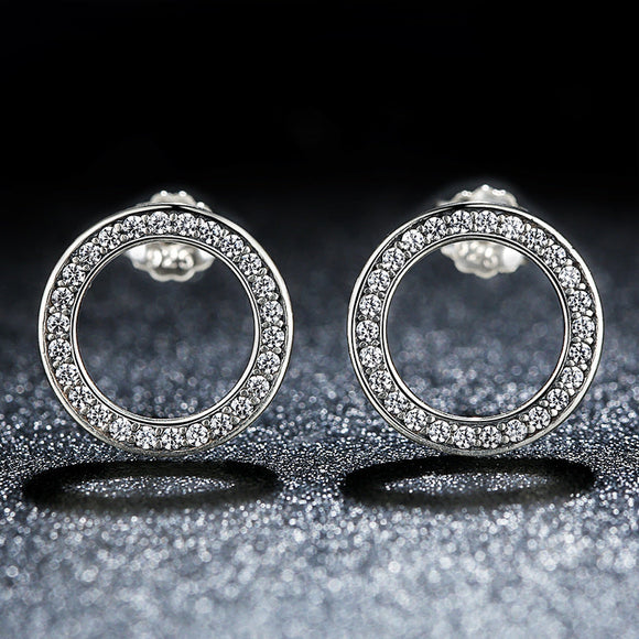 925 Sterling Silver Pavé Setting CZ Earrings