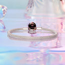 925 Sterling Silver Bracelet 17.0cm Inner Diameter for Women-4