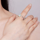 925 Sterling Silver Enamel CZ Plated Platinum Ring-5