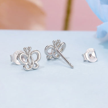 925 Sterling Silver Plated White Gold Earrings - 0