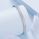 925 Silver & Platinum Pavé Setting CZ Bracelets, Size 17.0 mm for Women-4