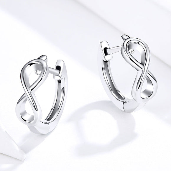 925 Sterling Silver Earrings - 1.2*0.4cm, Platinum Plated for Women
