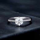 925 Sterling Silver Moissanite & CZ Ring Size 6 for Women-4