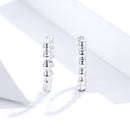 925 Sterling Silver Plated Platinum Earrings for Women-3