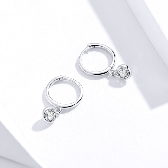 925 Sterling Silver Gold Plated Pavé Setting CZ Earrings for Women